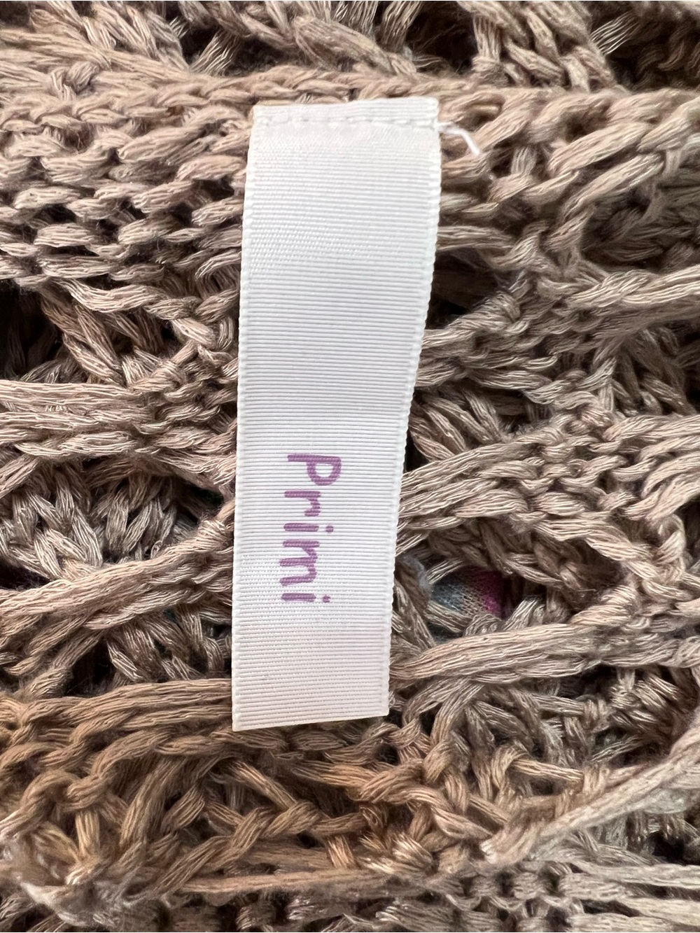 Primi Extra Long Taupe Open-Knit Crochet Duster Cardigan. Size Large. - Picture 3 of 12